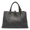 ボッテガ・ヴェネタ BOTTEGA VENETA イントレチャート ローマ ミディアム 171265 グレー レザー レディース ハンドバッグ