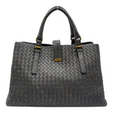 ボッテガ・ヴェネタ BOTTEGA VENETA イントレチャート ローマ ミディアム 171265 グレー レザー レディース ハンドバッグ