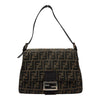 フェンディ FENDI マンマ セミショルダーバッグ ブラウン ナイロンジャガード レディース ショルダーバッグ