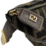 フェンディ FENDI ズッキーノ ハンドバッグ ブラウン ナイロンジャガード レディース ポーチ