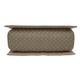 ボッテガ・ヴェネタ BOTTEGA VENETA イントレチャート フラップ ショルダーバッグ アイボリー レザー レディース ショルダーバッグ