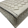 ボッテガ・ヴェネタ BOTTEGA VENETA イントレチャート フラップ ショルダーバッグ アイボリー レザー レディース ショルダーバッグ