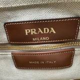 プラダ PRADA ロゴトートバッグ アイボリー キャンバス/レザー レディース トートバッグ