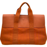 エルメス HERMES ヴァルパライソMM オレンジ シルバー金具 トワル レディース トートバッグ