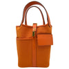 エルメス HERMES ピコタンロックPM カーゴ U刻印 オレンジ ゴールド金具 トワル/スイフト レディース ハンドバッグ