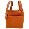 エルメス HERMES ピコタンロックPM カーゴ U刻印 オレンジ ゴールド金具 トワル/スイフト レディース ハンドバッグ