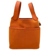 エルメス HERMES ピコタンロックPM カーゴ U刻印 オレンジ ゴールド金具 トワル/スイフト レディース ハンドバッグ
