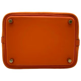 エルメス HERMES ピコタンロックPM カーゴ U刻印 オレンジ ゴールド金具 トワル/スイフト レディース ハンドバッグ