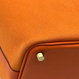 エルメス HERMES ピコタンロックPM カーゴ U刻印 オレンジ ゴールド金具 トワル/スイフト レディース ハンドバッグ