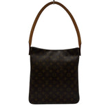 ルイ・ヴィトン LOUIS VUITTON ルーピングGM M51145 ブラウン モノグラム/レザー レディース ショルダーバッグ