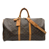 ルイ・ヴィトン LOUIS VUITTON キーポル・バンドリエール55 M41414 ブラウン モノグラム/レザー メンズ ボストンバッグ