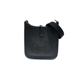 エルメス HERMES エヴリンTPM W刻印 ブラック　ゴールド金具 トリヨン レディース ショルダーバッグ