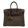 エルメス HERMES バーキン25 □R刻 トープ シルバー金具 トゴ レディース ハンドバッグ