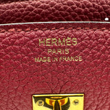 エルメス HERMES バーキン25 X刻印 (2016年製) ルージュグレナ ゴールド金具 トゴ レディース ハンドバッグ