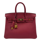 エルメス HERMES バーキン25 X刻印 (2016年製) ルージュグレナ ゴールド金具 トゴ レディース ハンドバッグ