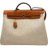 エルメス HERMES エールバッグMM C刻印 ベージュ/ゴールド シルバー金具 トワル/ハンター レディース ショルダーバッグ