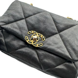 シャネル CHANEL CHANEL19バッグ AS1160 28番台 ブラック シルバー/ゴールド金具 シャイニーラムスキン レディース ショルダーバッグ