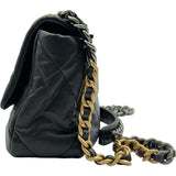 シャネル CHANEL CHANEL19バッグ AS1160 28番台 ブラック シルバー/ゴールド金具 シャイニーラムスキン レディース ショルダーバッグ