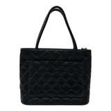 シャネル CHANEL 復刻トート A01804 6番台 ブラック シルバー金具 キャビアスキン レディース トートバッグ