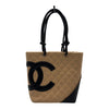 シャネル CHANEL カンボンライン トートミディアム A25167 9番台 ベージュ/ブラック カーフスキン レディース トートバッグ