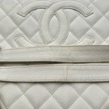 シャネル CHANEL PSTチェーントートバッグ　 A50994 7番台 ホワイト ゴールド金具 キャビアスキン レディース トートバッグ