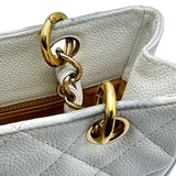 シャネル CHANEL PSTチェーントートバッグ　 A50994 7番台 ホワイト ゴールド金具 キャビアスキン レディース トートバッグ