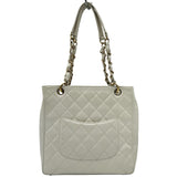 シャネル CHANEL PSTチェーントートバッグ　 A50994 7番台 ホワイト ゴールド金具 キャビアスキン レディース トートバッグ