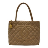 シャネル CHANEL 復刻トート A01804 7番台 ベージュ ゴールド金具 キャビアスキン レディース トートバッグ