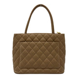 シャネル CHANEL 復刻トート A01804 7番台 ベージュ ゴールド金具 キャビアスキン レディース トートバッグ