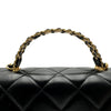シャネル CHANEL マトラッセ トップハンドルフラップバッグ AS3886 ブラック ゴールド金具 シャイニーラムスキン レディース ショルダーバッグ