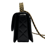 シャネル CHANEL マトラッセ トップハンドルフラップバッグ AS3886 ブラック ゴールド金具 シャイニーラムスキン レディース ショルダーバッグ
