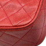 シャネル CHANEL マトラッセ カメラバッグ 3番台 レッド ゴールド金具 キャビアスキン レディース ショルダーバッグ
