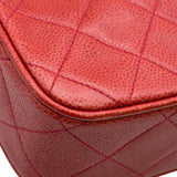 シャネル CHANEL マトラッセ カメラバッグ 3番台 レッド ゴールド金具 キャビアスキン レディース ショルダーバッグ