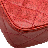 シャネル CHANEL マトラッセ カメラバッグ 3番台 レッド ゴールド金具 キャビアスキン レディース ショルダーバッグ