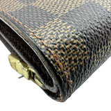 ルイ・ヴィトン LOUIS VUITTON コンパクトジップ N61668 ブラウン ダミエ/レザー レディース 二つ折り財布