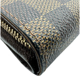 ルイ・ヴィトン LOUIS VUITTON コンパクトジップ N61668 ブラウン ダミエ/レザー レディース 二つ折り財布