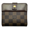 ルイ・ヴィトン LOUIS VUITTON コンパクトジップ N61668 ブラウン ダミエ/レザー レディース 二つ折り財布