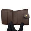 ルイ・ヴィトン LOUIS VUITTON コンパクトジップ N61668 ブラウン ダミエ/レザー レディース 二つ折り財布