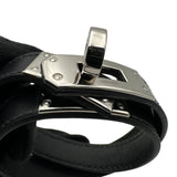 エルメス HERMES ケリードゥブルトゥールブレスレット T4 W刻印 ブラック シルバー金具 ボックスカーフ レディース ブレスレット