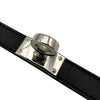 エルメス HERMES ケリードゥブルトゥールブレスレット T4 W刻印 ブラック シルバー金具 ボックスカーフ レディース ブレスレット