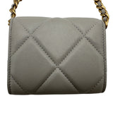 シャネル CHANEL CHANEL19 フラップコインパース AP1787 31番台 グレー ゴールド/シルバー金具 シャイニーラムスキン レディース ショルダーバッグ