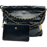 シャネル CHANEL CHANEL22 スモール AS3260 ブラック ゴールド金具 カーフスキン レディース ショルダーバッグ