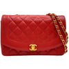 シャネル CHANEL ダイアナ25 A01165 2番台 レッド ゴールド金具 キャビアスキン レディース ショルダーバッグ
