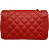 シャネル CHANEL ダイアナ25 A01165 2番台 レッド ゴールド金具 キャビアスキン レディース ショルダーバッグ