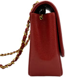 シャネル CHANEL ダイアナ25 A01165 2番台 レッド ゴールド金具 キャビアスキン レディース ショルダーバッグ