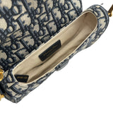 クリスチャン・ディオール Christian Dior ミニサドルバッグ ネイビー オブリーク/ジャガード レディース ハンドバッグ