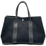 エルメス HERMES ガーデンパーティPM T刻印 ブラック シルバー金具 トワル レディース ハンドバッグ