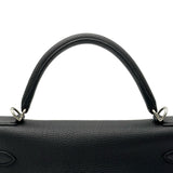 エルメス HERMES ケリー32 内縫い T刻印 ブラック シルバー金具 トゴ レディース ショルダーバッグ