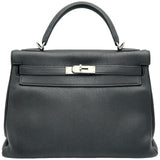 エルメス HERMES ケリー32 内縫い T刻印 ブラック シルバー金具 トゴ レディース ショルダーバッグ