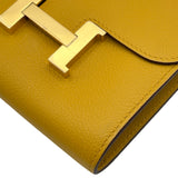 エルメス HERMES コンスタンスコンパクトウォレット C刻印 ジョーヌアンブル ゴールド金具 エバーカラー レディース 二つ折り財布